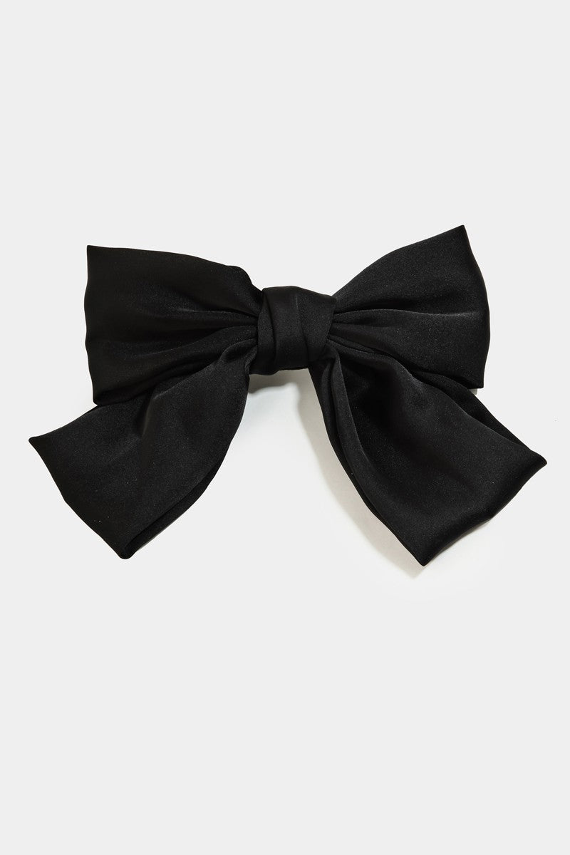 Black Ribbon Bow Hair Clip