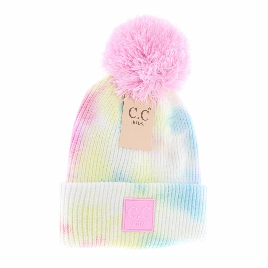 Kid's Tie Dye Pom CC Beanie